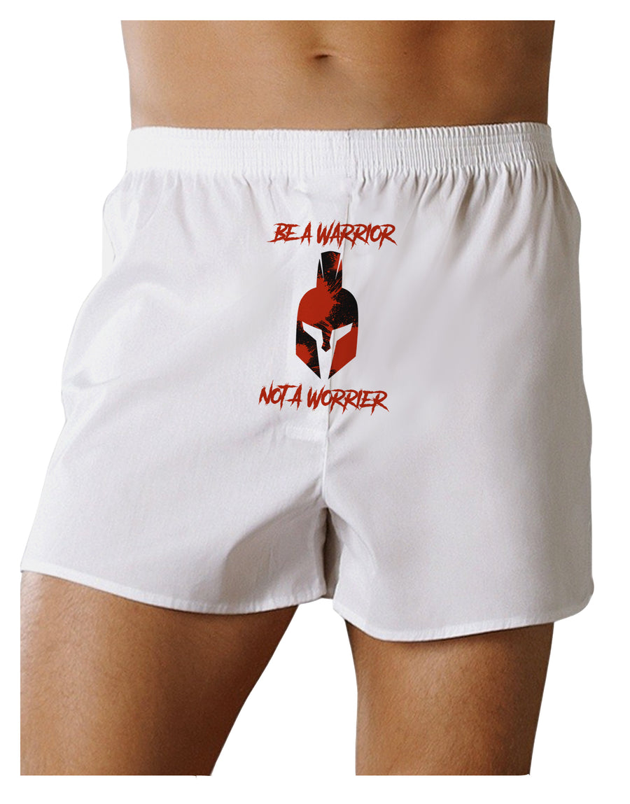 Be a Warrior Not a Worrier Front Print Boxers Shorts by TooLoud-Boxer Shorts-TooLoud-White-Small-Davson Sales