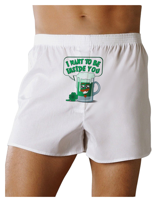 Green Beer - Inside You Front Print Boxer Shorts-Boxer Shorts-TooLoud-White-Small-Davson Sales