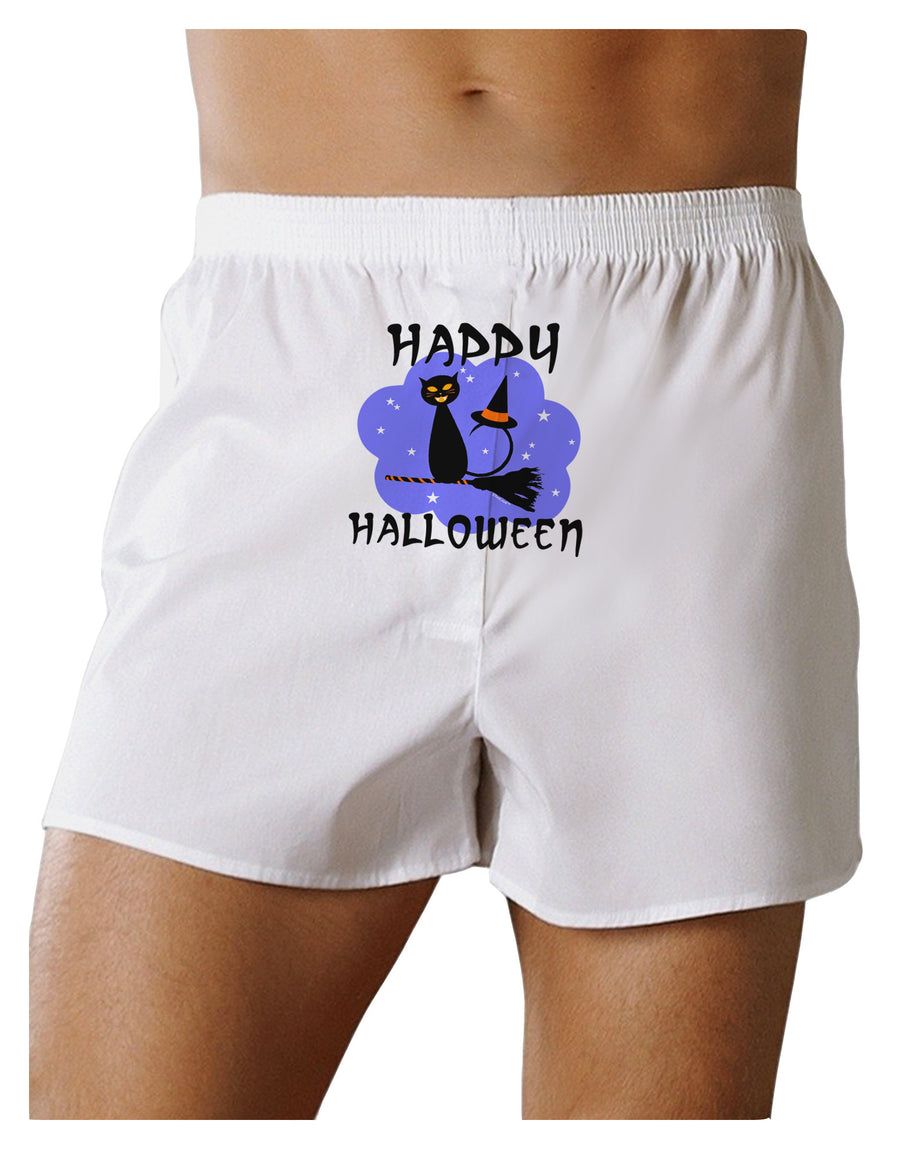 TooLoud Witch Cat Front Print Boxer Shorts-Boxer Shorts-TooLoud-White-Small-Davson Sales