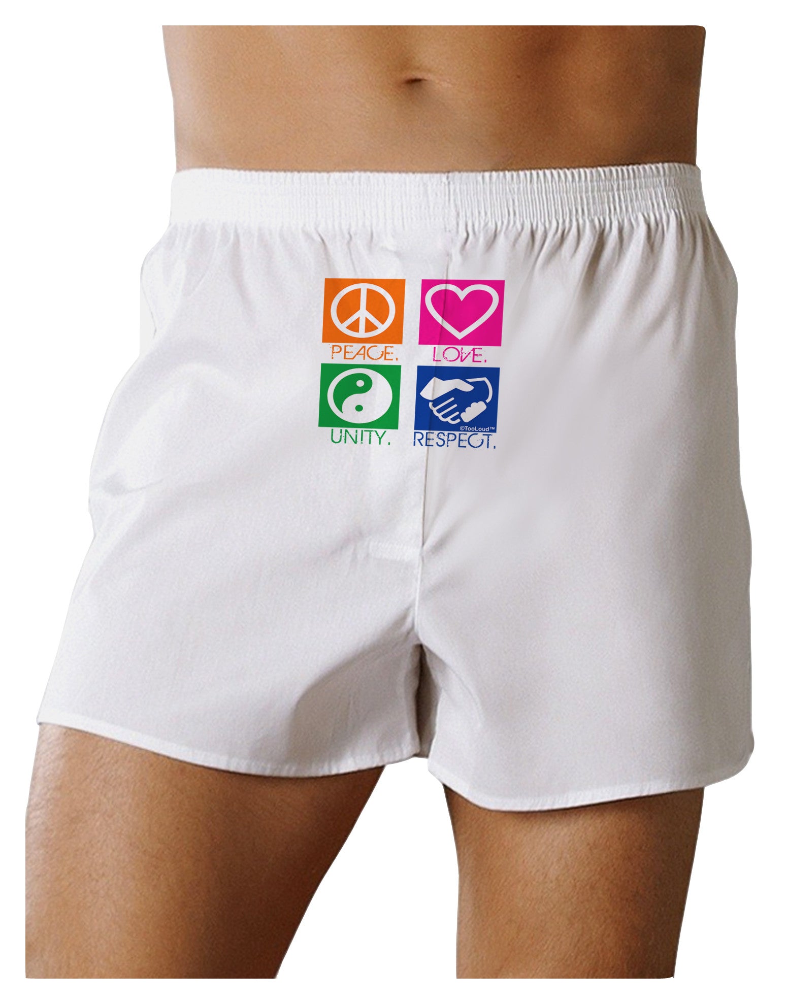 PLUR Squares Color Front Print Boxer Shorts-Boxer Shorts-TooLoud-White-Small-Davson Sales