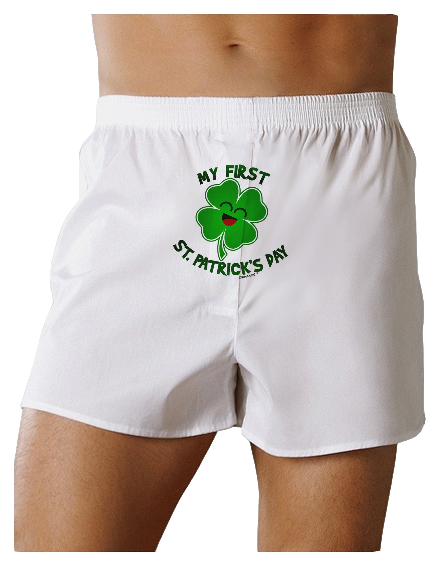 My First St. Patrick's Day Front Print Boxer Shorts-Boxer Shorts-TooLoud-White-Small-Davson Sales