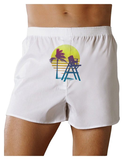 LA Beach Silhouette Letters Front Print Boxer Shorts-Boxer Shorts-TooLoud-White-Small-Davson Sales