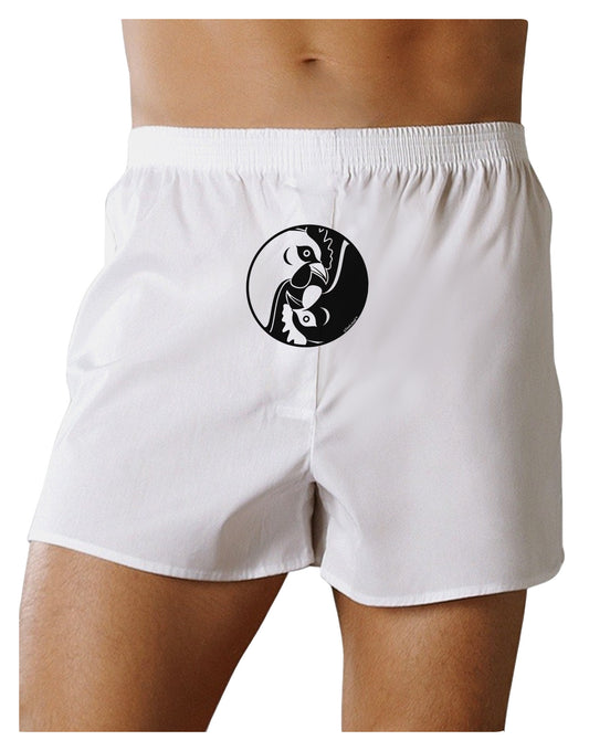 TooLoud Yin Yang Chicken Front Print Boxer Shorts-Boxer Shorts-TooLoud-White-Small-Davson Sales