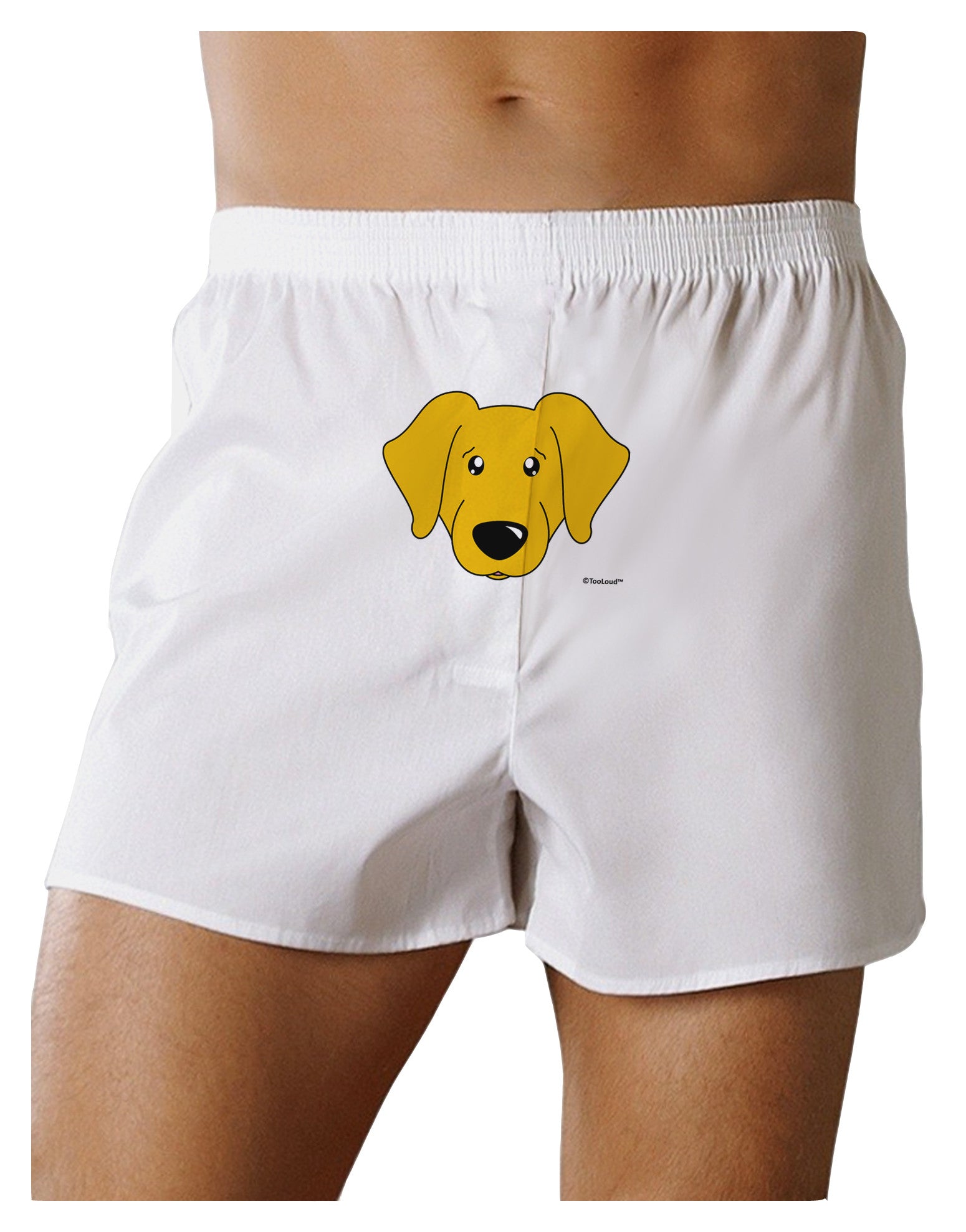 Cute Yellow Labrador Retriever Dog Front Print Boxer Shorts by TooLoud-Boxer Shorts-TooLoud-White-Small-Davson Sales