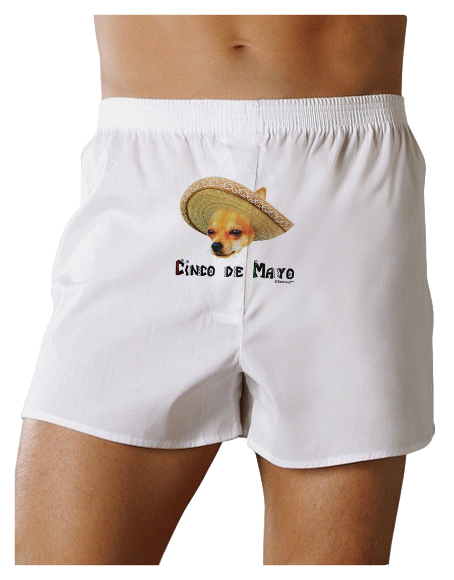 Chihuahua Dog with Sombrero - Cinco de Mayo Front Print Boxer Shorts by TooLoud-Boxer Shorts-TooLoud-White-Small-Davson Sales