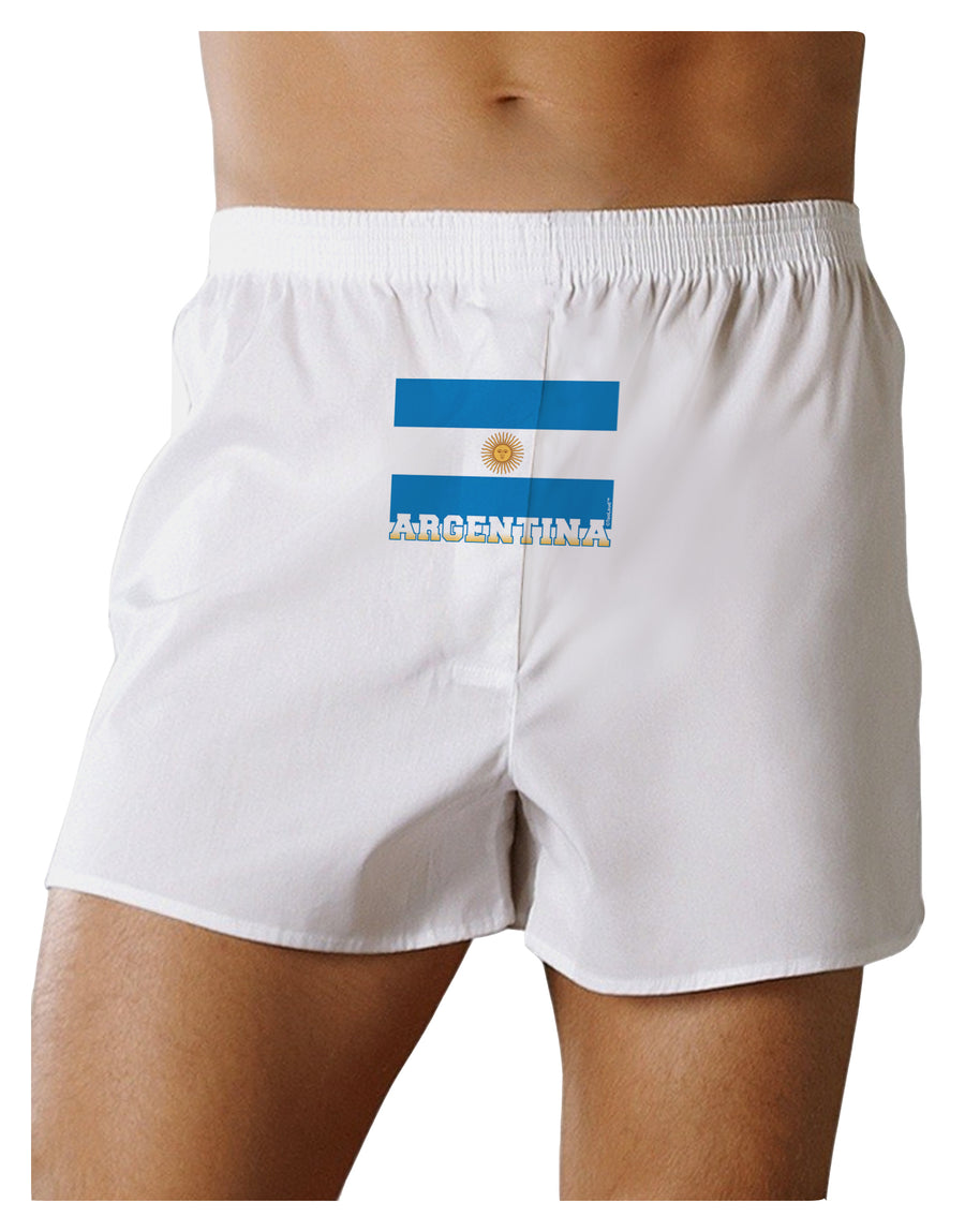 Argentina Flag Front Print Boxer Shorts-Boxer Shorts-TooLoud-White-Small-Davson Sales