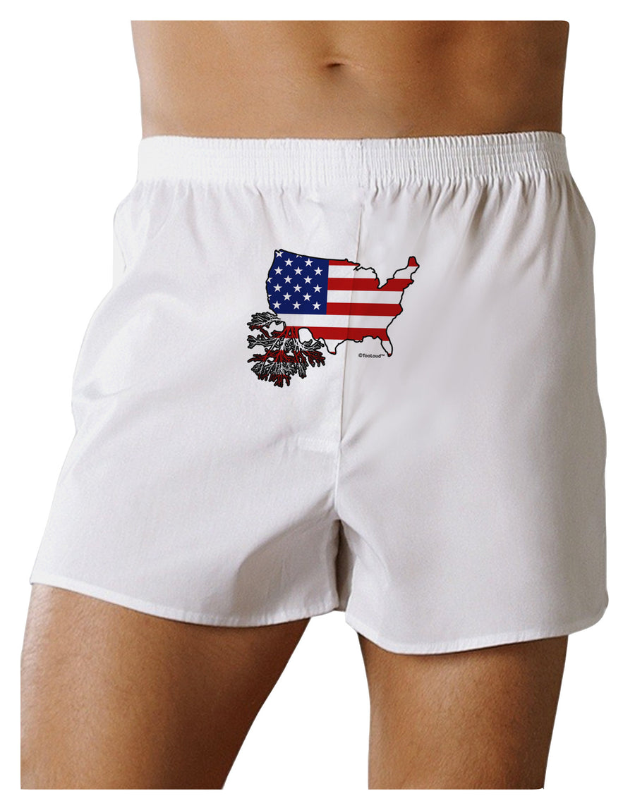 American Roots Design - American Flag Front Print Boxer Shorts by TooLoud-Boxer Shorts-TooLoud-White-Small-Davson Sales