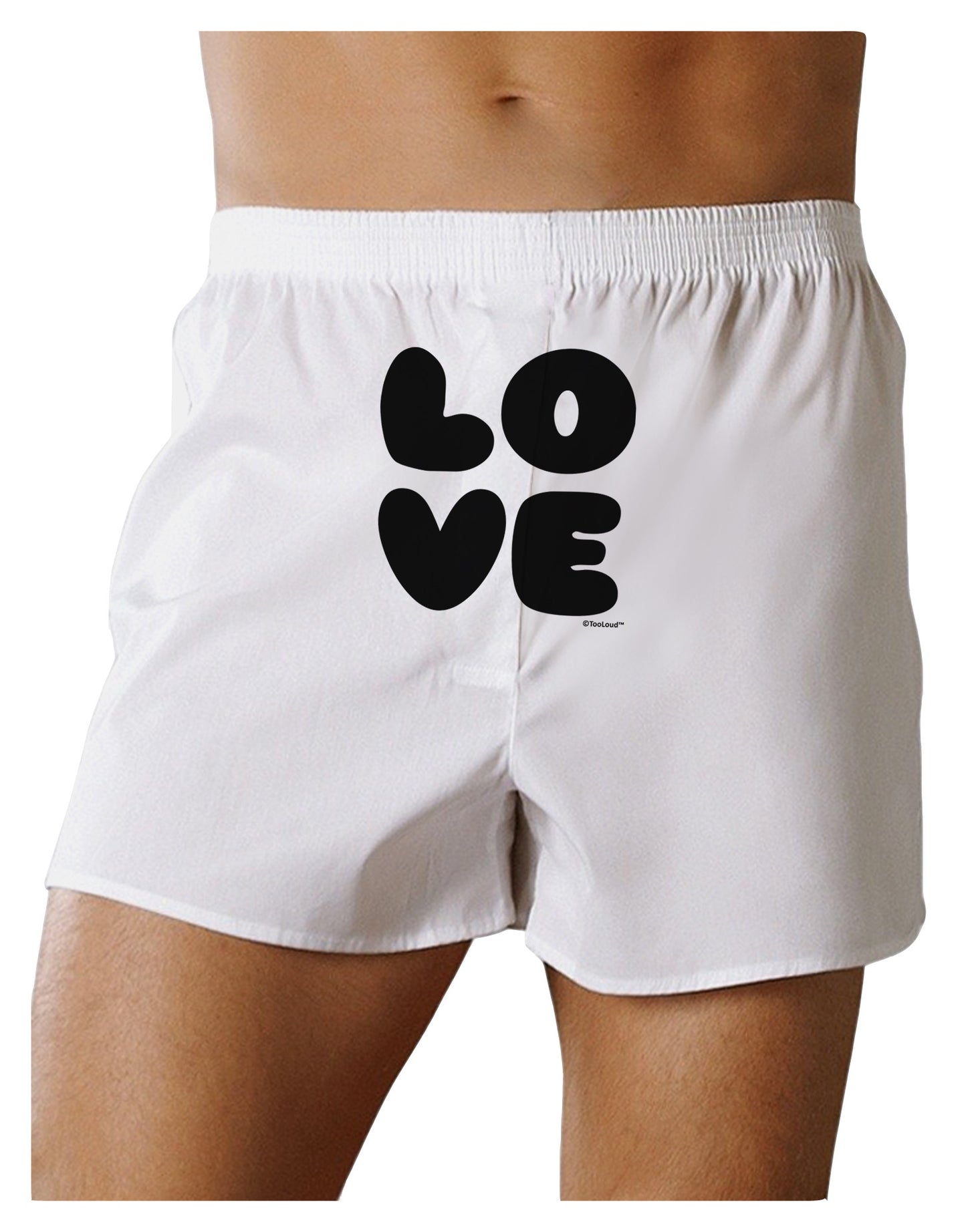 LOVE Text Front Print Boxer Shorts by TooLoud-Boxer Shorts-TooLoud-White-Small-Davson Sales