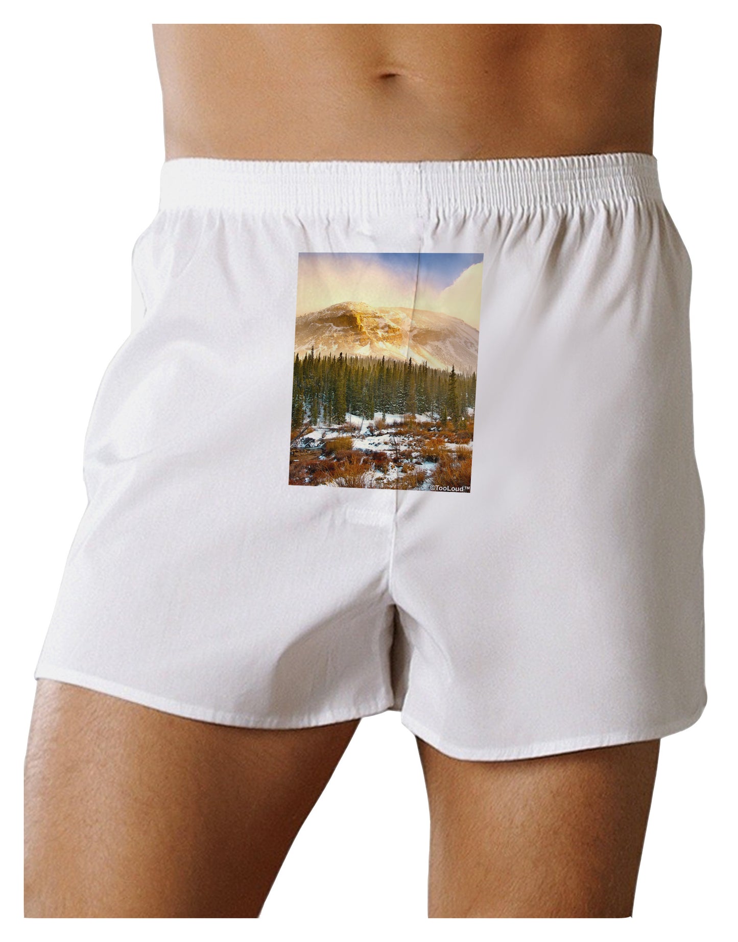 Nature Photography - Mountain Glow Front Print Boxer Shorts by-Boxer Shorts-TooLoud-White-Small-Davson Sales