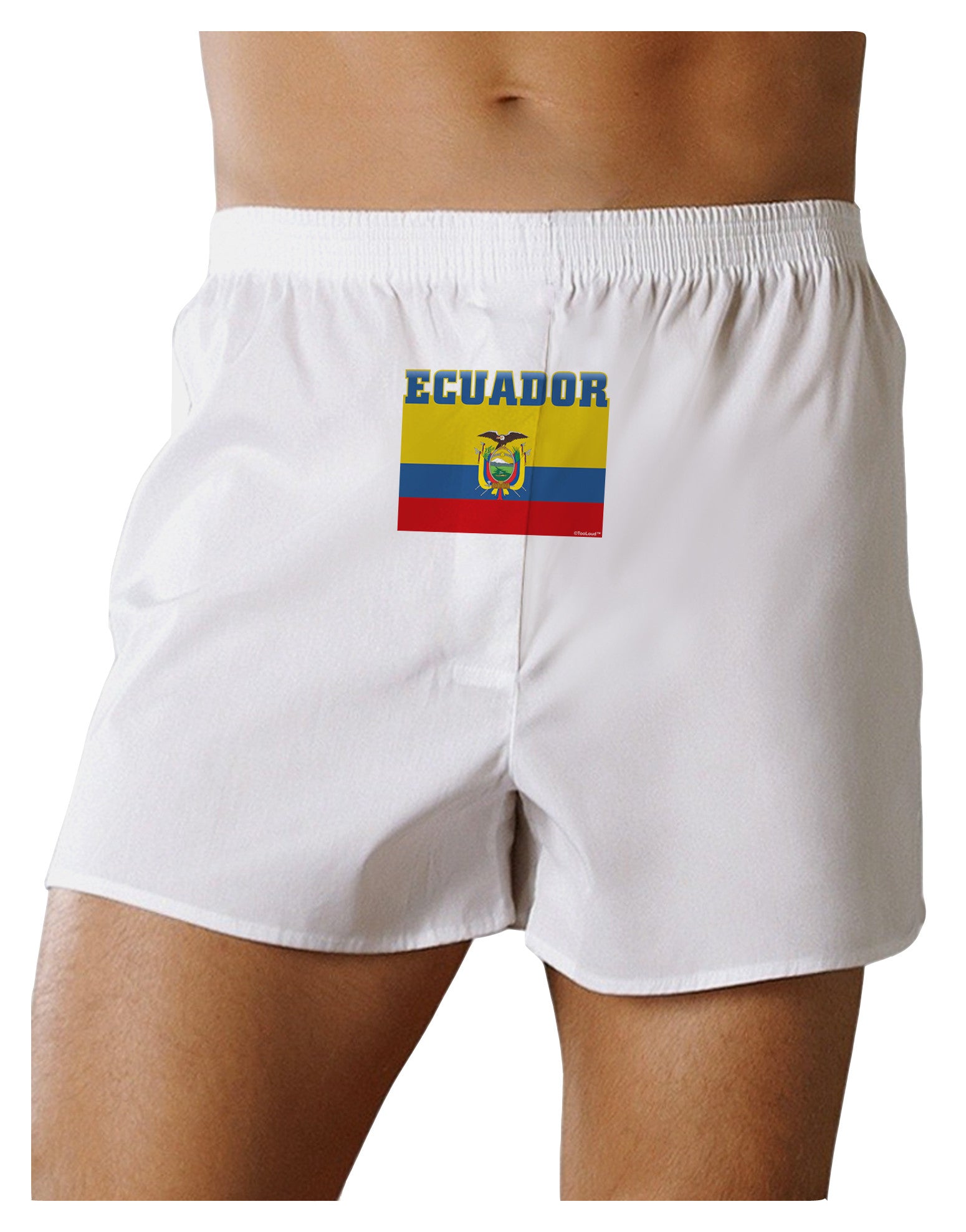 Ecuador Flag Front Print Boxer Shorts-Boxer Shorts-TooLoud-White-Small-Davson Sales