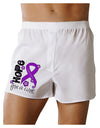 Hope for a Cure - Purple Ribbon Crohn’s Disease - Flowers Boxer Shorts-Boxer Shorts-TooLoud-White-Small-Davson Sales