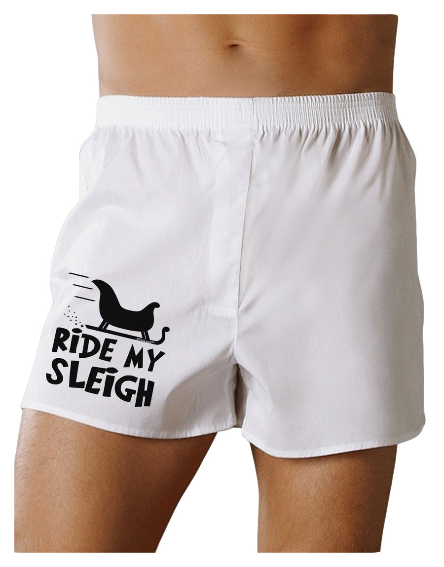 Ride My Sleigh BnW Boxer Shorts-Boxer Shorts-TooLoud-White-Small-Davson Sales