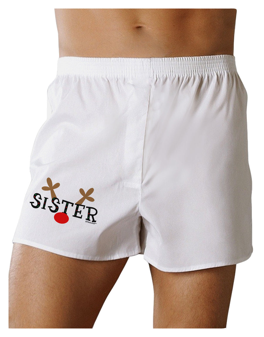 Matching Family Christmas Design - Reindeer - Sister Boxer Shorts by TooLoud-Boxer Shorts-TooLoud-White-Small-Davson Sales