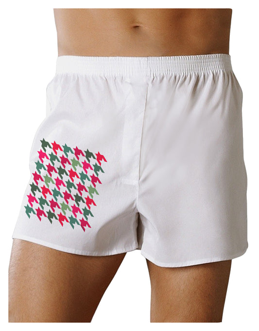 Christmas Red and Green Houndstooth Boxer Shorts-Boxer Shorts-TooLoud-White-Small-Davson Sales