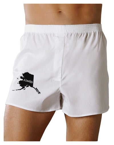 Alaska - United States Shape Boxer Shorts by TooLoud-Boxer Shorts-TooLoud-White-Small-Davson Sales