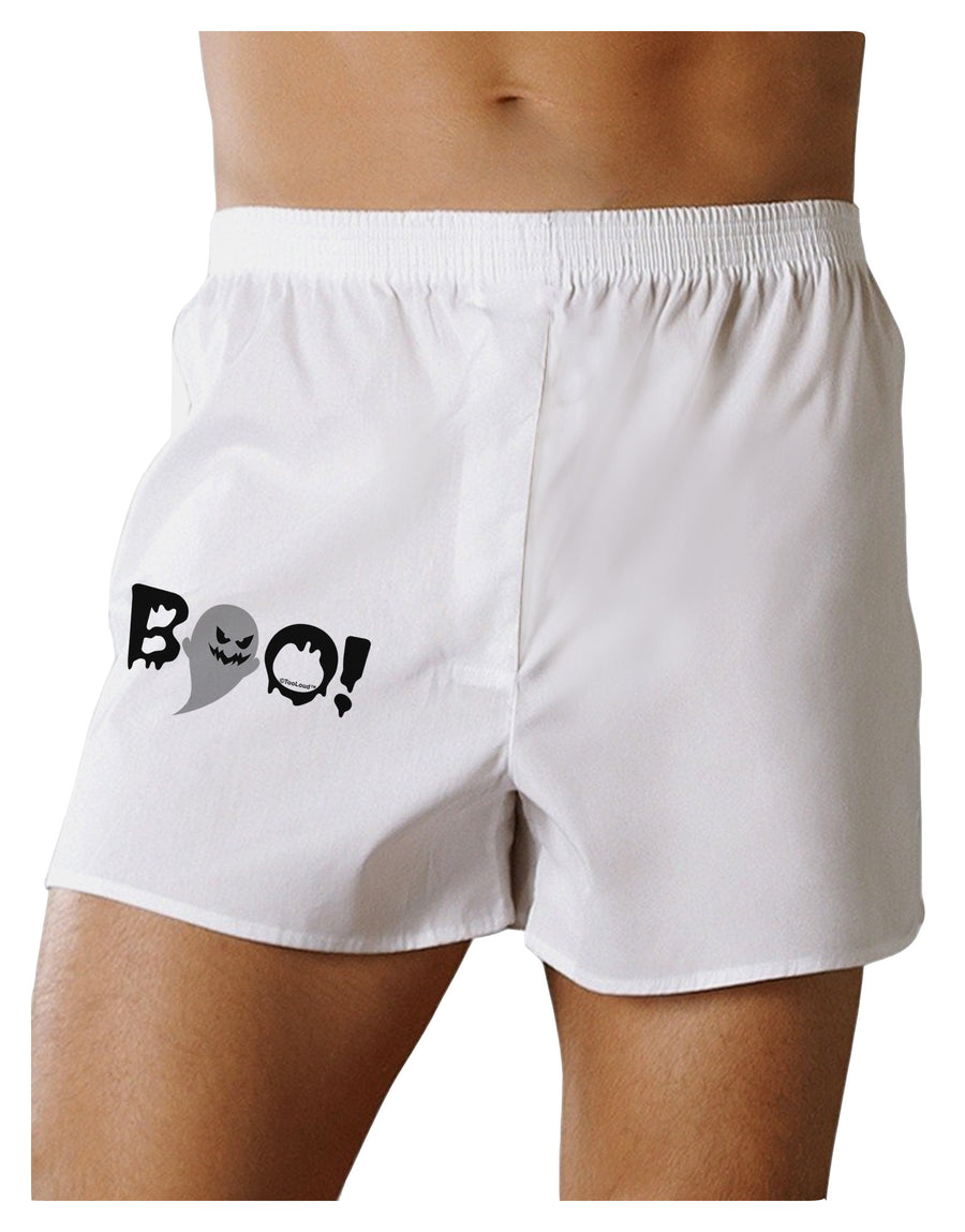 Scary Boo Text Boxer Shorts-Boxer Shorts-TooLoud-White-Small-Davson Sales