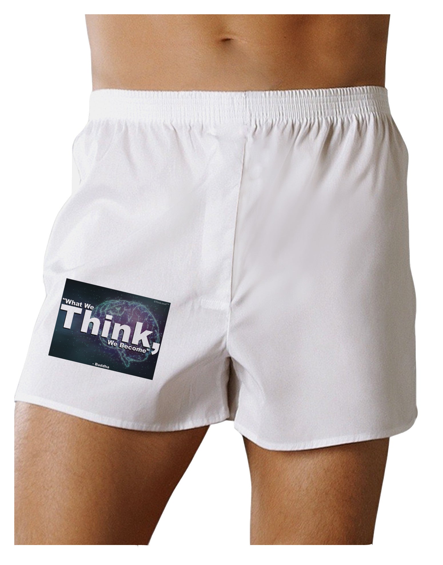 TooLoud What We Think Buddha Boxer Shorts-Boxer Shorts-TooLoud-White-Small-Davson Sales