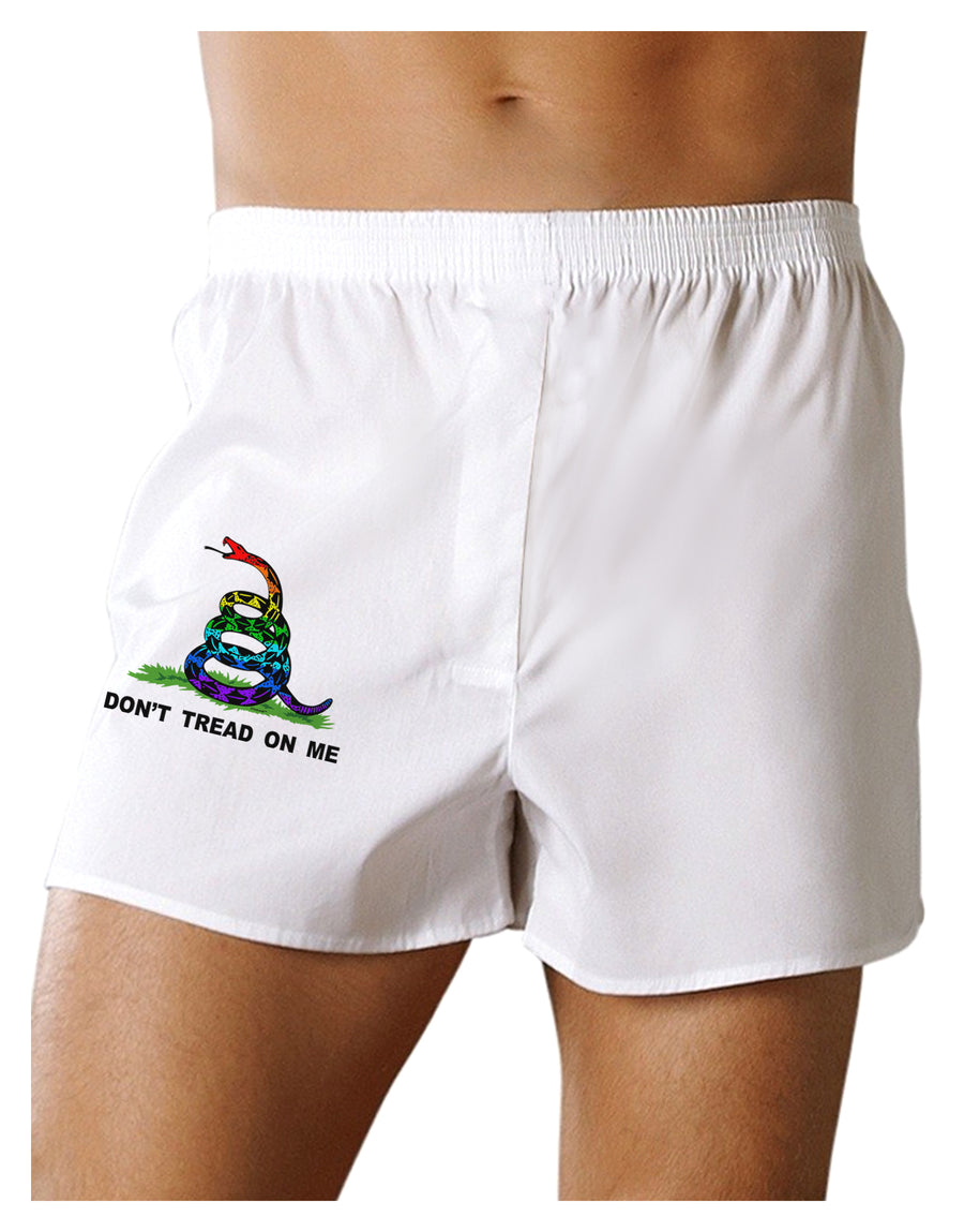 LGBT Freedom Rainbow Don't Tread on Me Boxers Shorts-Boxer Shorts-TooLoud-White-Small-Davson Sales