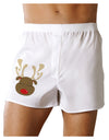 Cute Rudolph Reindeer Face Christmas Boxer Shorts-Boxer Shorts-TooLoud-White-Small-Davson Sales