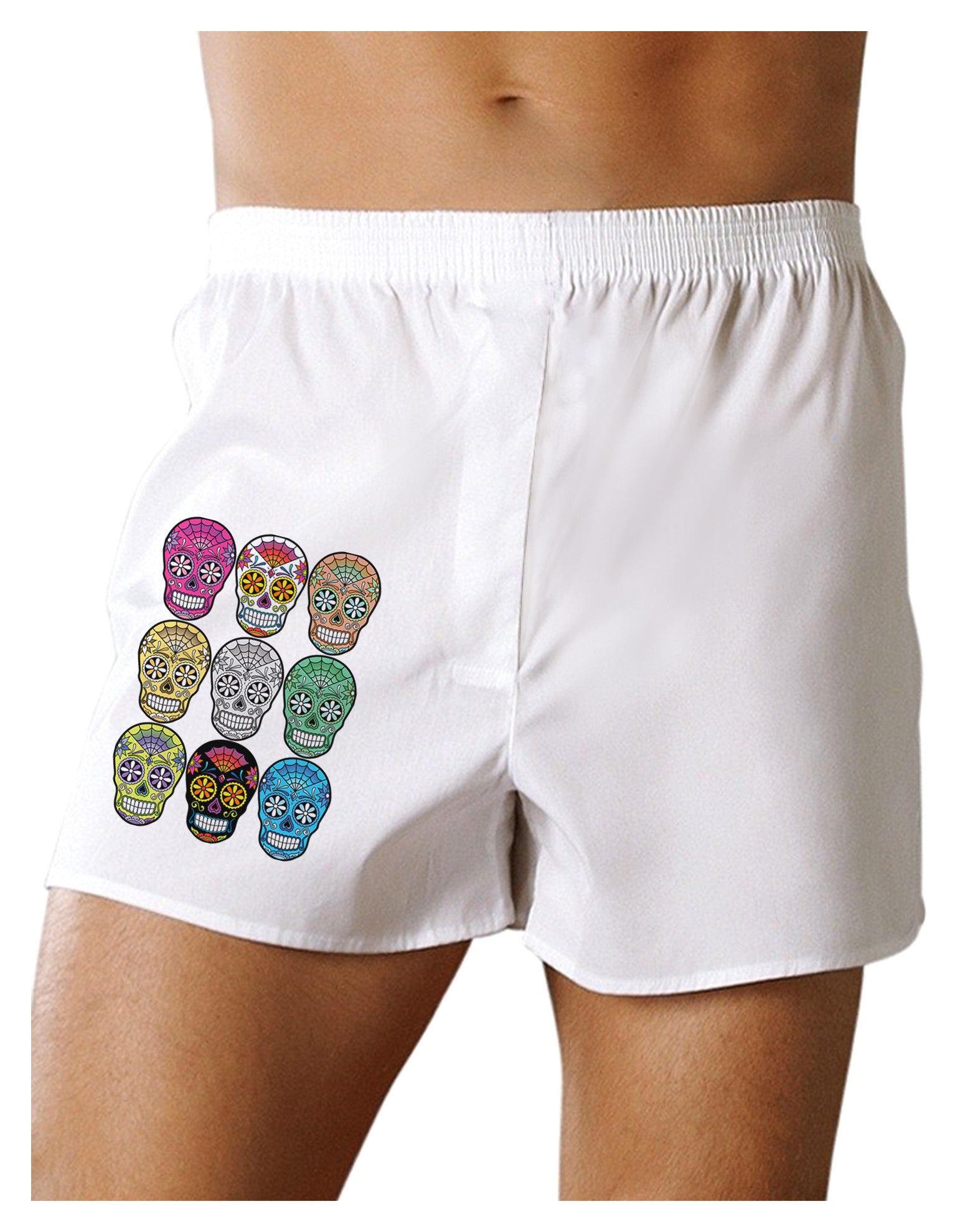 Dia de los Muertos Calaveras Sugar Skulls Boxer Shorts-Boxer Shorts-TooLoud-White-Small-Davson Sales