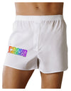 Proud American Rainbow Text Boxers Shorts by TooLoud-Boxer Shorts-TooLoud-White-Small-Davson Sales