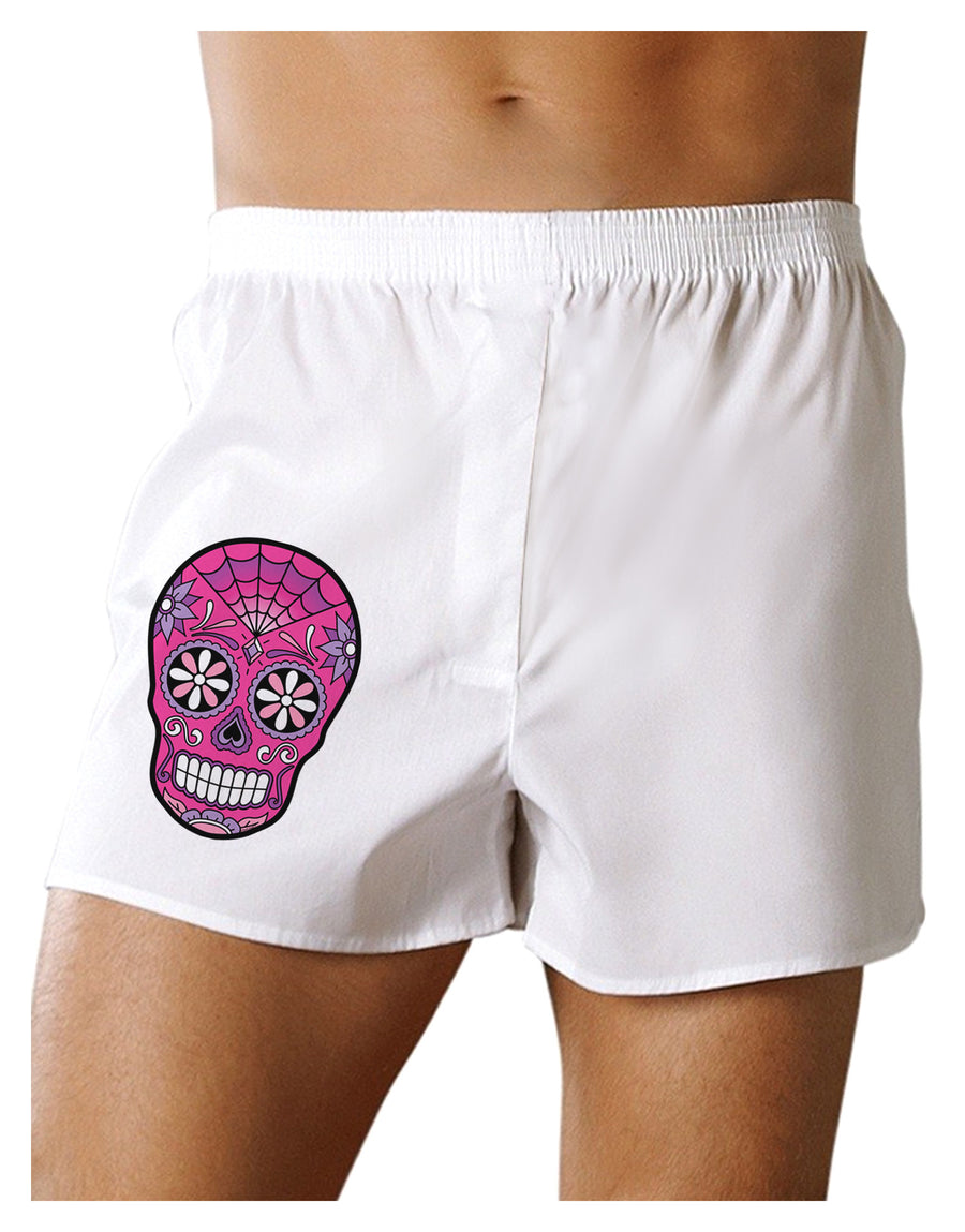 Version 4 Pink Day of the Dead Calavera Boxer Shorts-Boxer Shorts-TooLoud-White-Small-Davson Sales