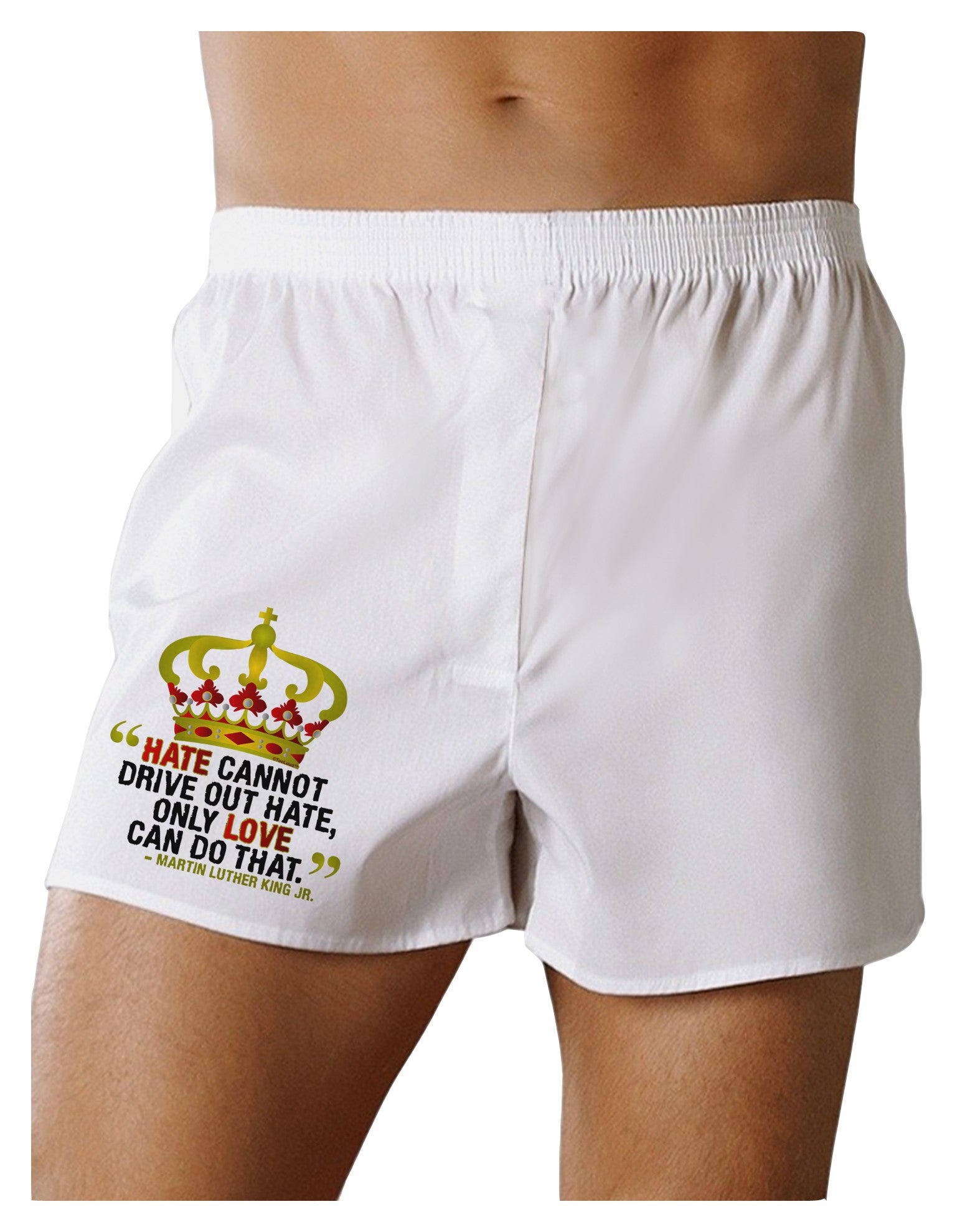 MLK - Only Love Quote Boxer Shorts-Boxer Shorts-TooLoud-White-Small-Davson Sales