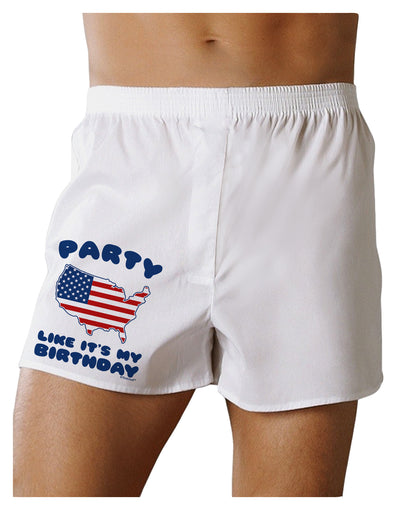 Party Like It's My Birthday - 4th of July Boxer Shorts-Boxer Shorts-TooLoud-White-Small-Davson Sales