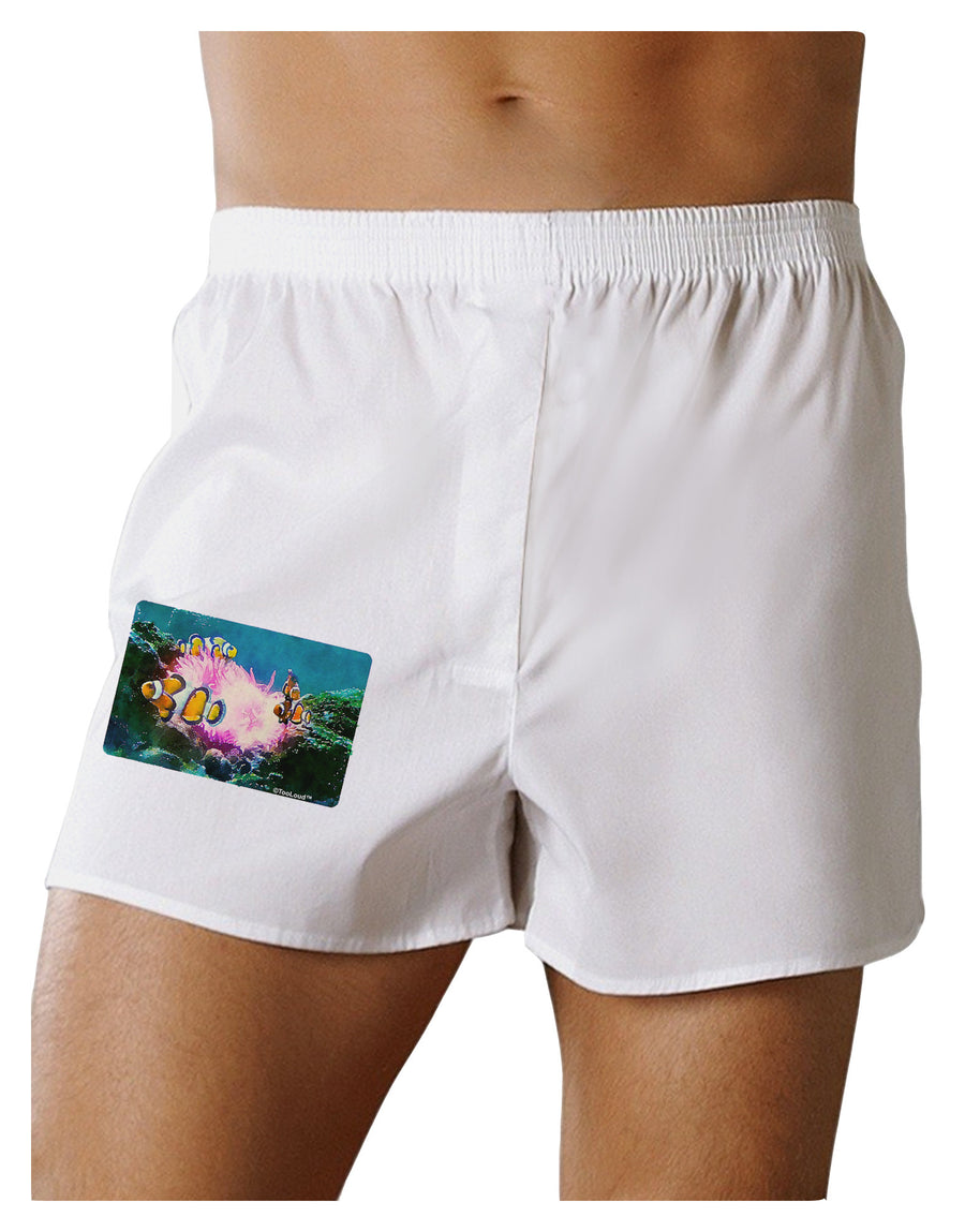 Clownfish Watercolor Boxer Shorts-Boxer Shorts-TooLoud-White-Small-Davson Sales