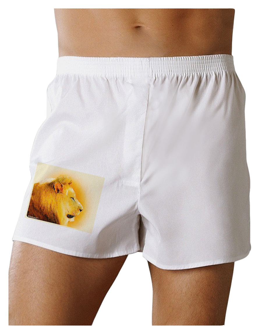 Lion Watercolor 3 Boxer Shorts-Boxer Shorts-TooLoud-White-Small-Davson Sales