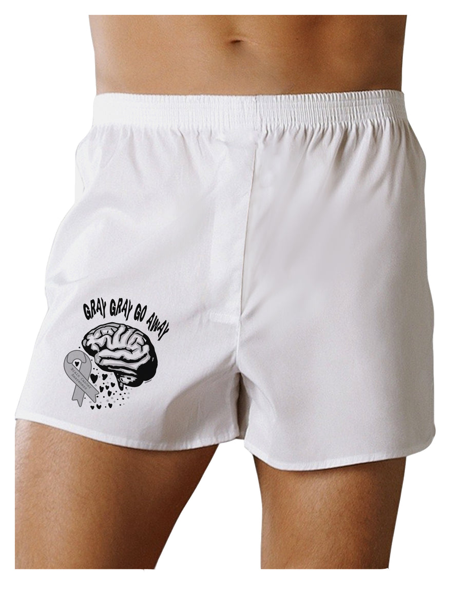 TooLoud Gray Gray Go Away Boxers Shorts-Mens Boxers-TooLoud-White-Small-Davson Sales