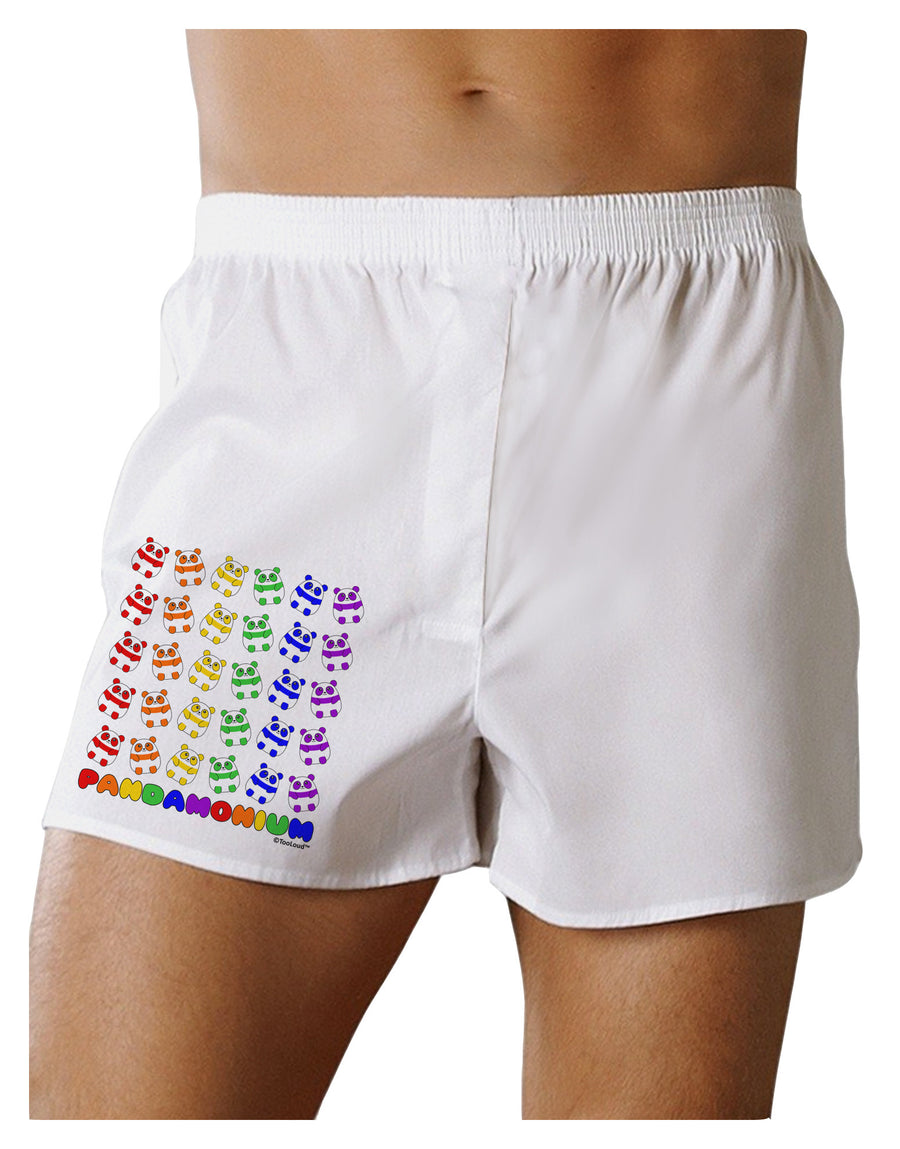 Pandamonium Rainbow Pandas Boxer Shorts by TooLoud-Boxer Shorts-TooLoud-White-Small-Davson Sales