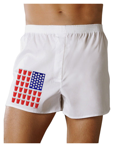 Beer Pong Flag Boxer Shorts-Boxer Shorts-TooLoud-White-Small-Davson Sales