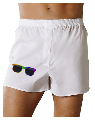 Pride Rainbow Glasses Boxer Shorts by TooLoud-Boxer Shorts-TooLoud-White-Small-Davson Sales