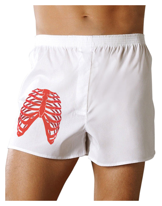 Human Red Skeleton Bones Ribcage Boxer Shorts-Boxer Shorts-TooLoud-White-Small-Davson Sales