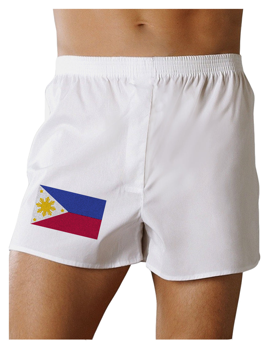 TooLoud Distressed Philippines Flag Boxers Shorts-Mens Boxers-TooLoud-White-Small-Davson Sales