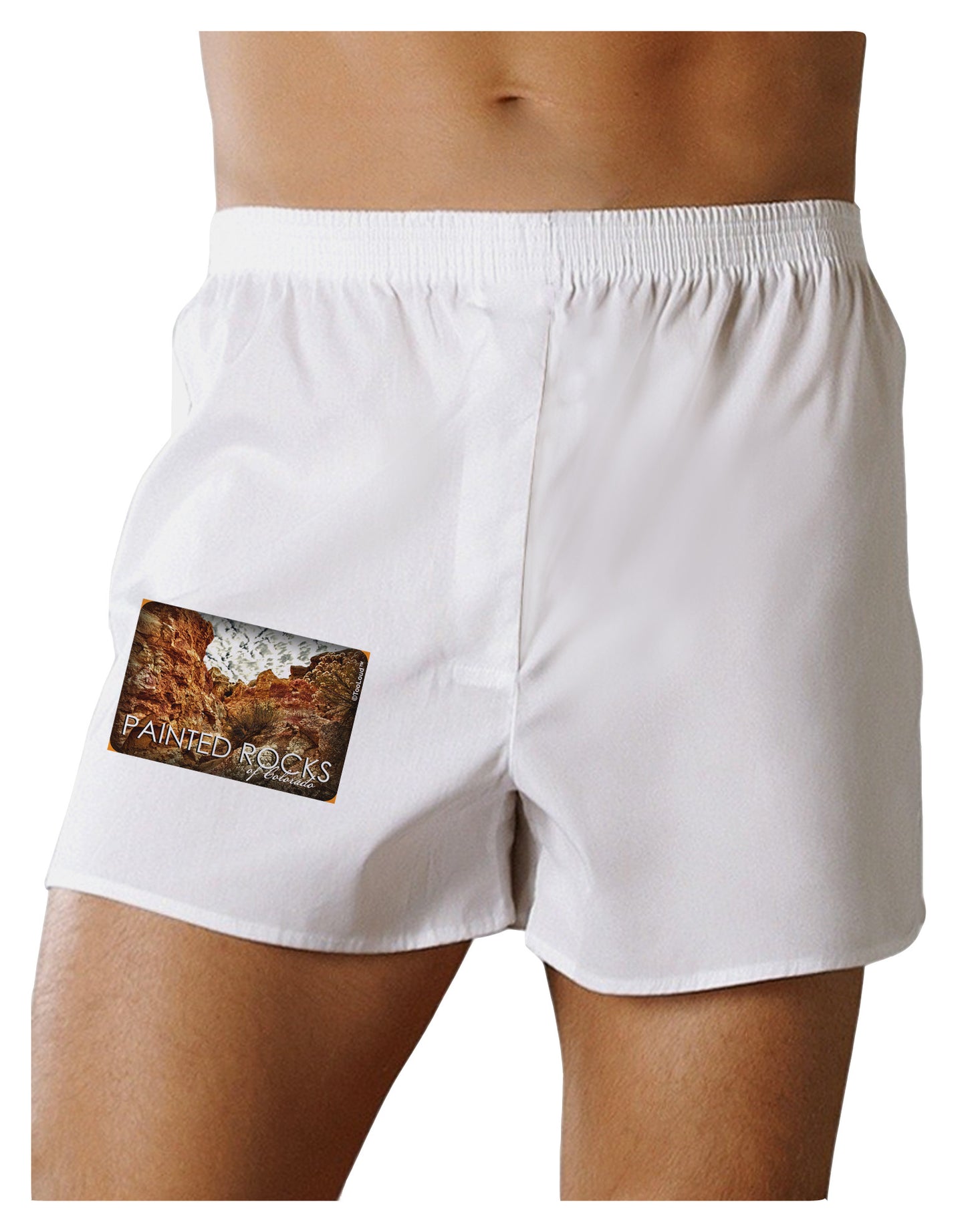 Colorado Painted Rocks Text Boxer Shorts-Boxer Shorts-TooLoud-White-Small-Davson Sales