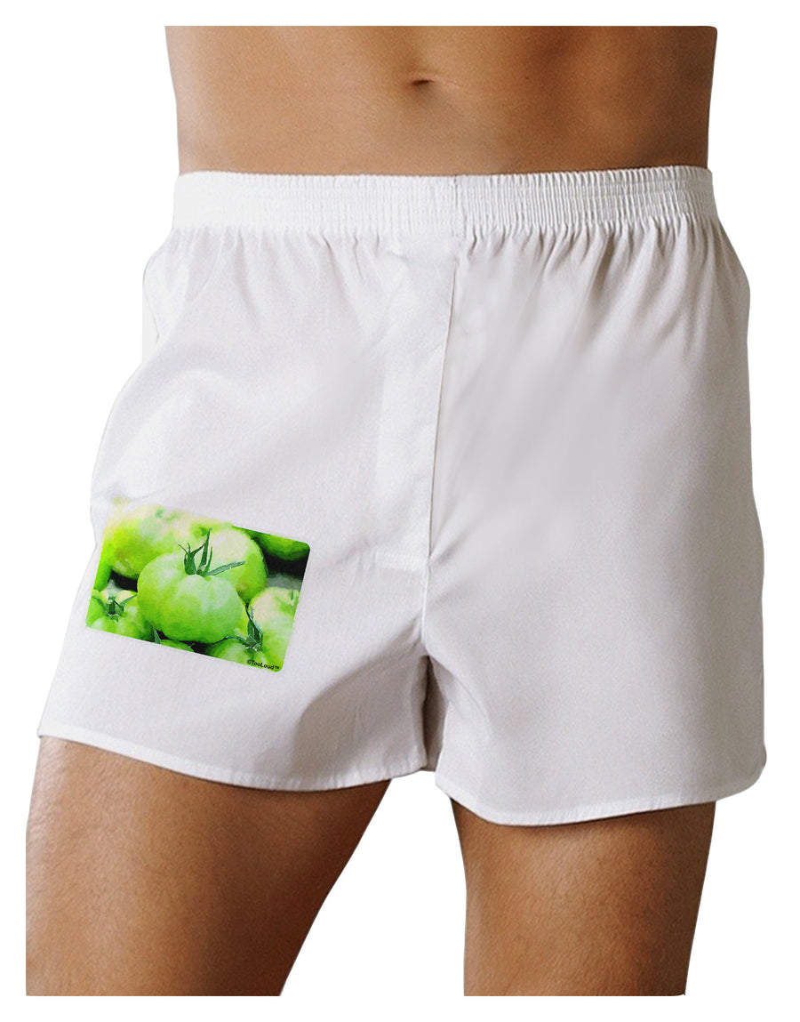 Watercolor Green Tomatoes Boxer Shorts-Boxer Shorts-TooLoud-White-Small-Davson Sales