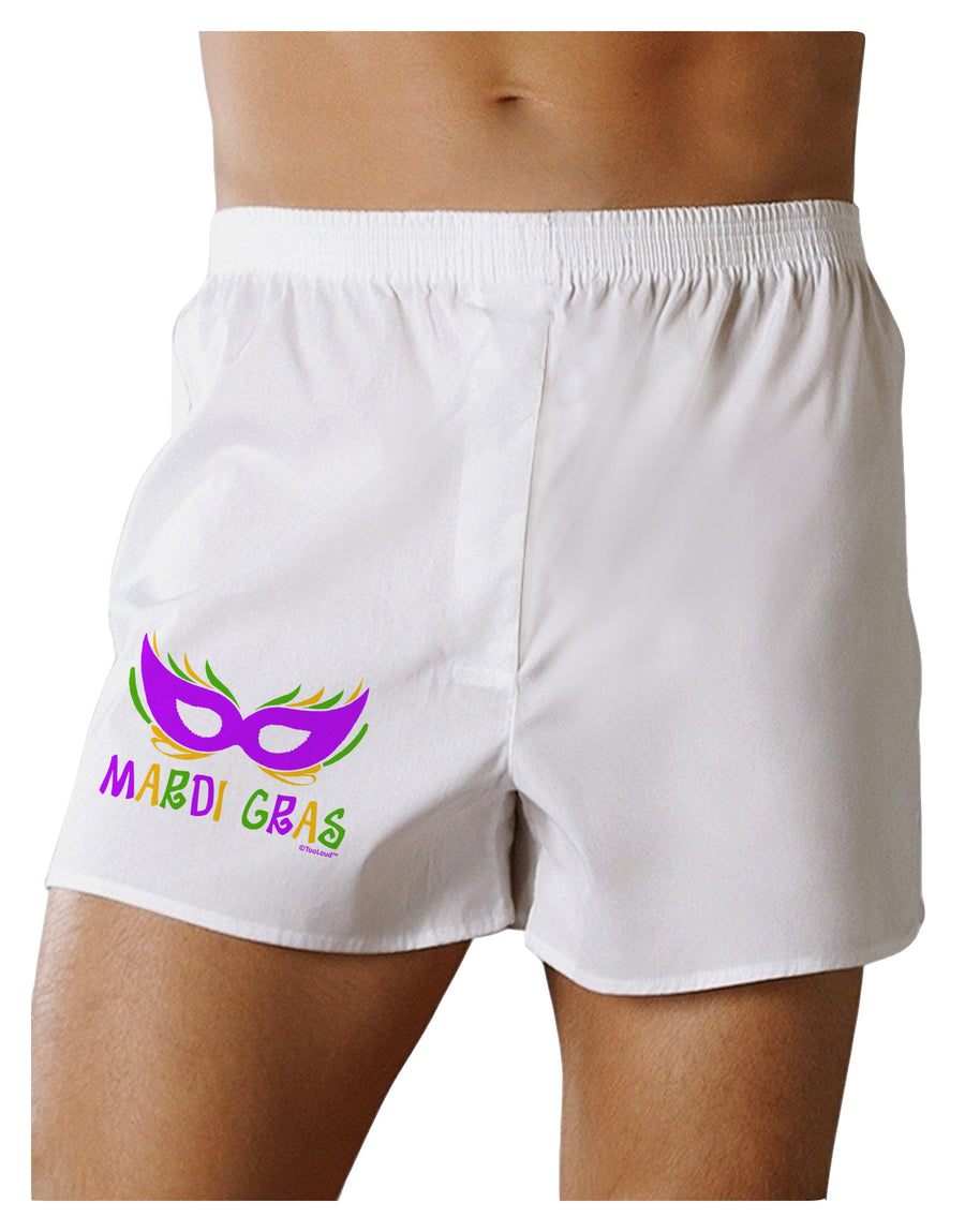 Mardi Gras - Purple Gold Green Mask Boxer Shorts by TooLoud-Boxer Shorts-TooLoud-White-Small-Davson Sales