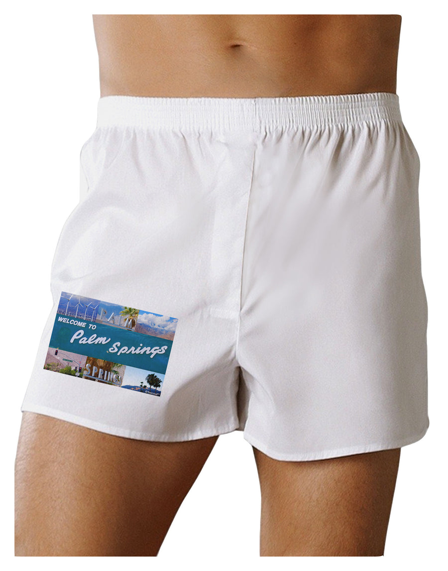 TooLoud Welcome to Palm Springs Collage Boxer Shorts-Boxer Shorts-TooLoud-White-Small-Davson Sales