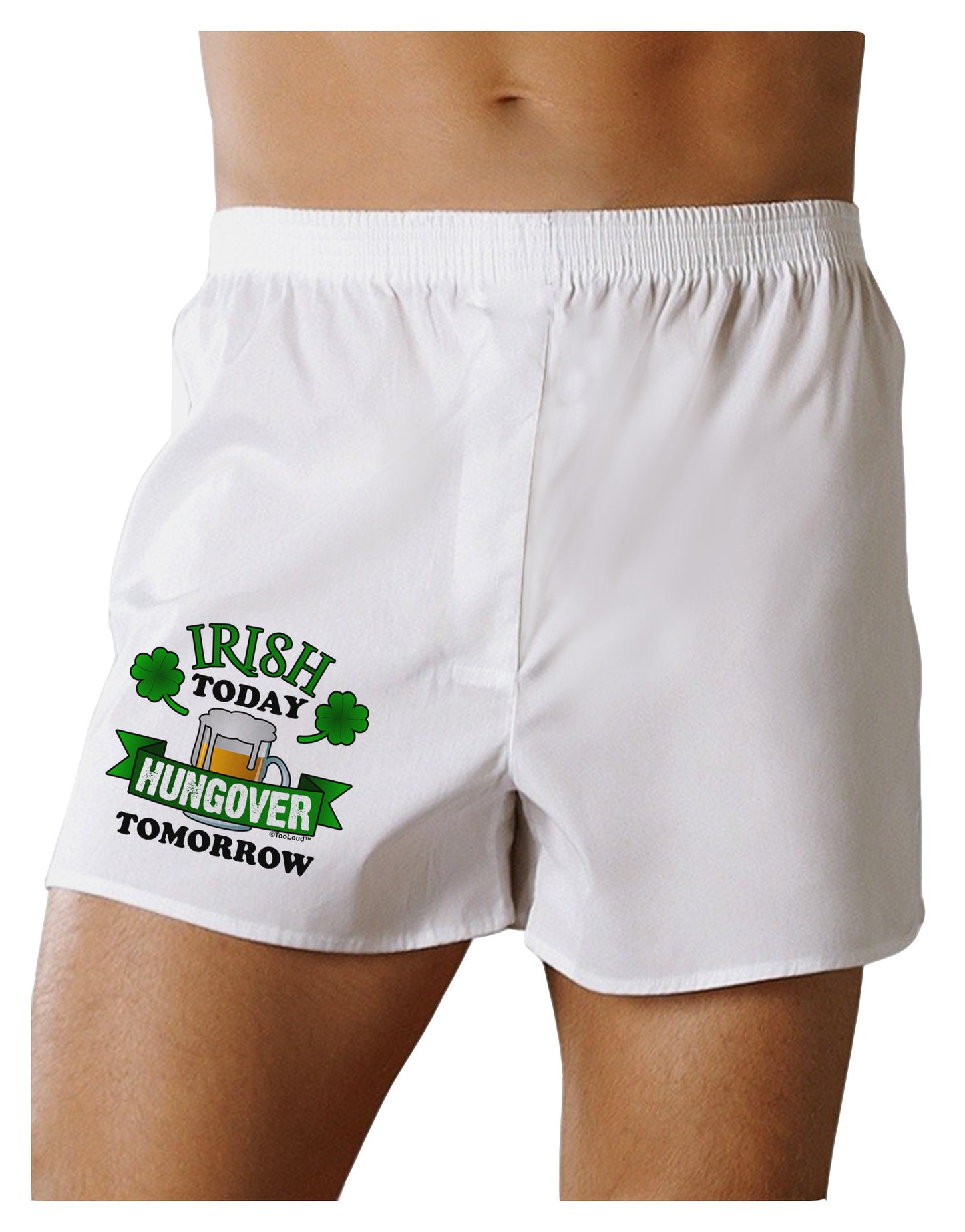 Irish Today Hungover Tomorrow Boxer Shorts-Boxer Shorts-TooLoud-White-Small-Davson Sales