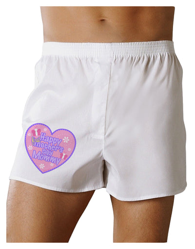 Happy First Mother's Day Mommy - Pink Boxer Shorts by TooLoud-Boxer Shorts-TooLoud-White-Small-Davson Sales