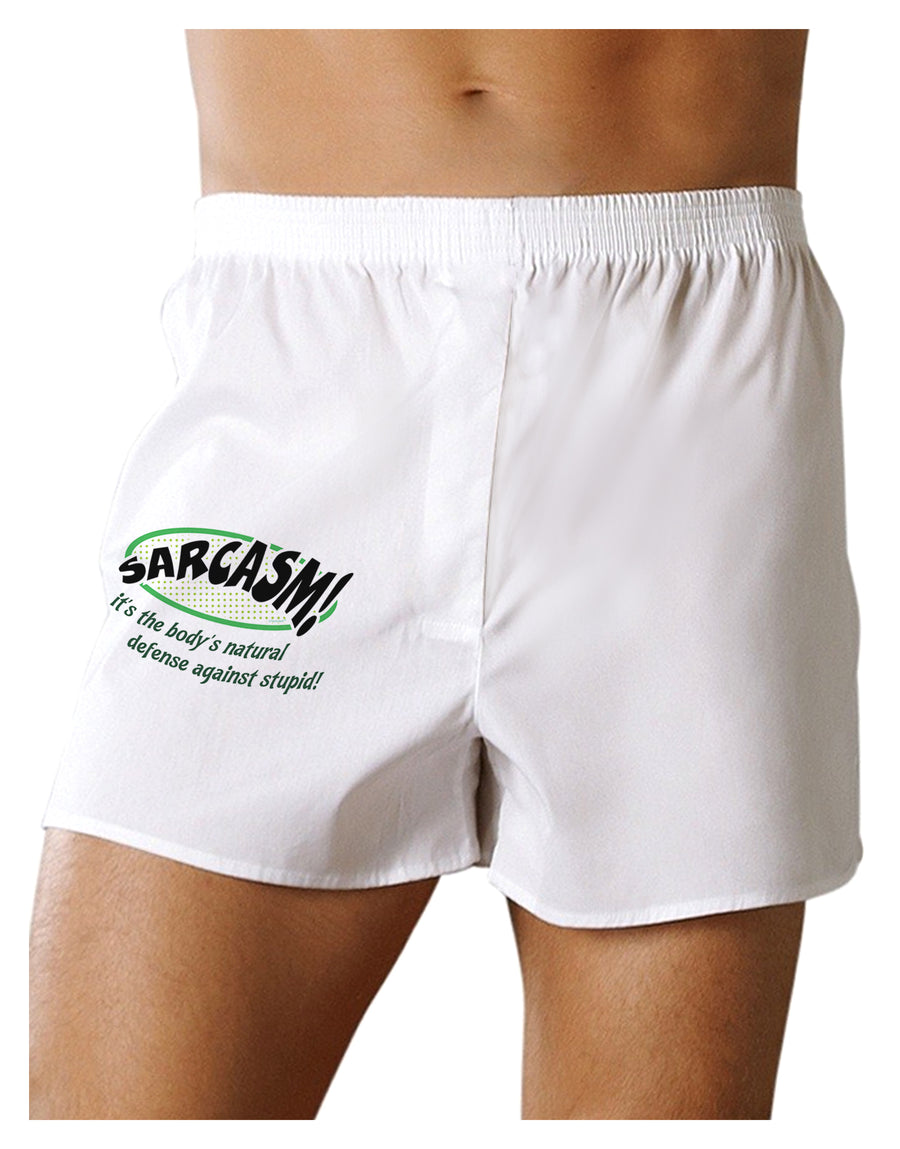 Sarcasm Natural Defense Against Stupid Boxers Shorts-Boxer Shorts-TooLoud-White-Small-Davson Sales