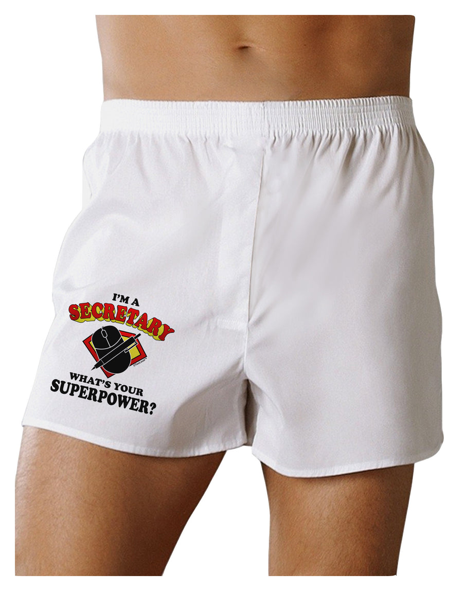 Secretary - Superpower Boxer Shorts-Boxer Shorts-TooLoud-White-Small-Davson Sales