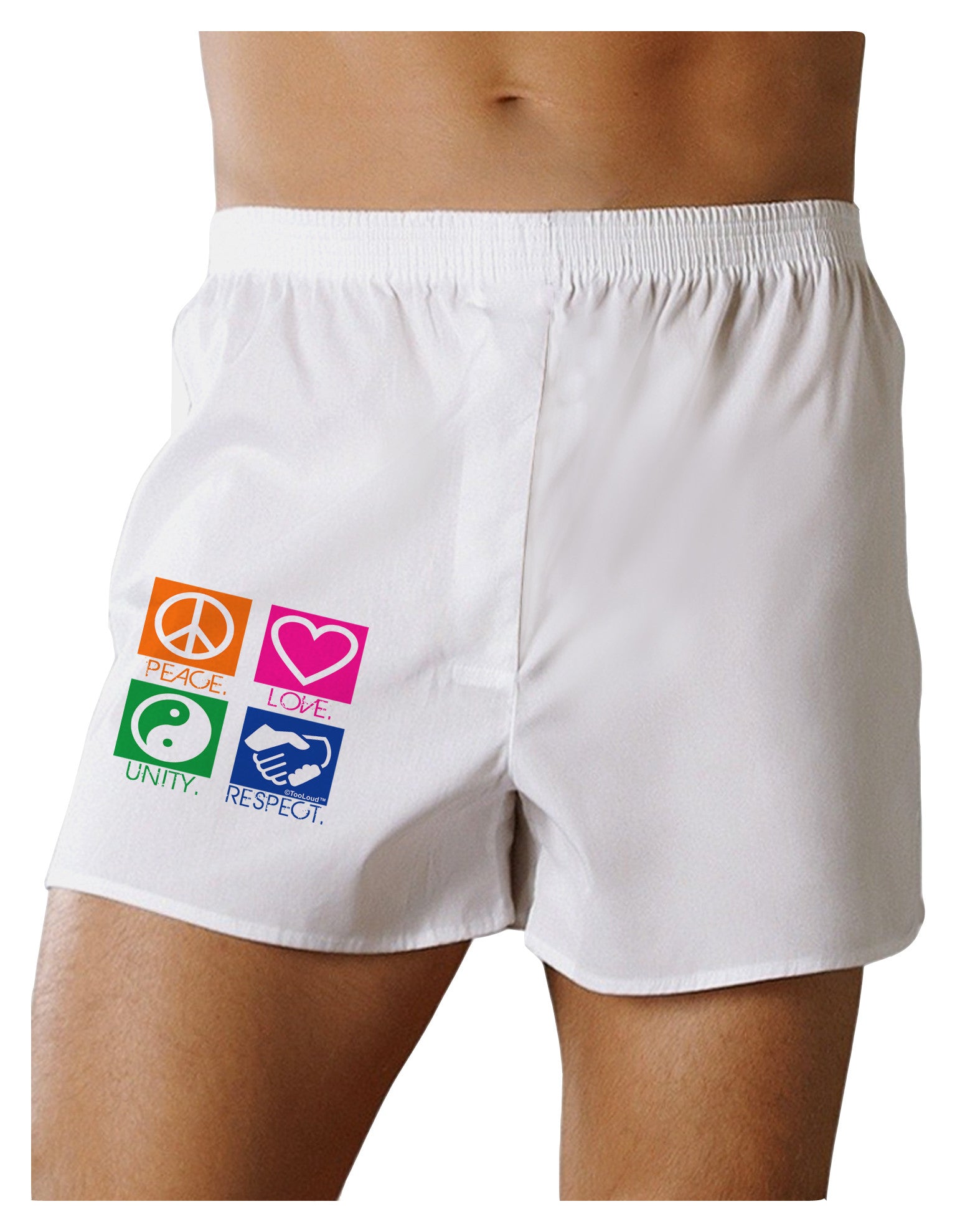 PLUR Squares Color Boxer Shorts-Boxer Shorts-TooLoud-White-Small-Davson Sales