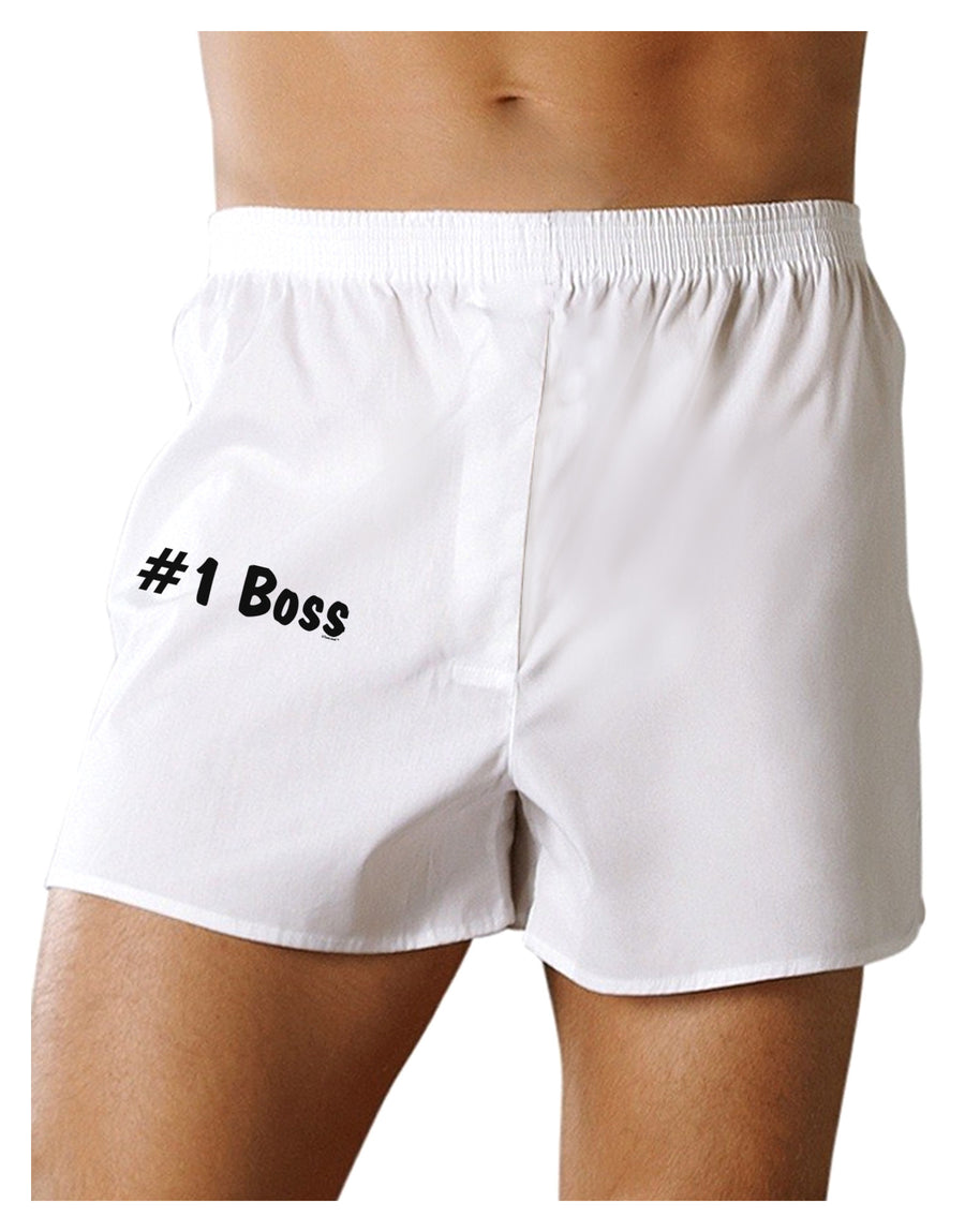 #1 Boss Text - Boss Day Boxer Shorts-Boxer Shorts-TooLoud-White-Small-Davson Sales