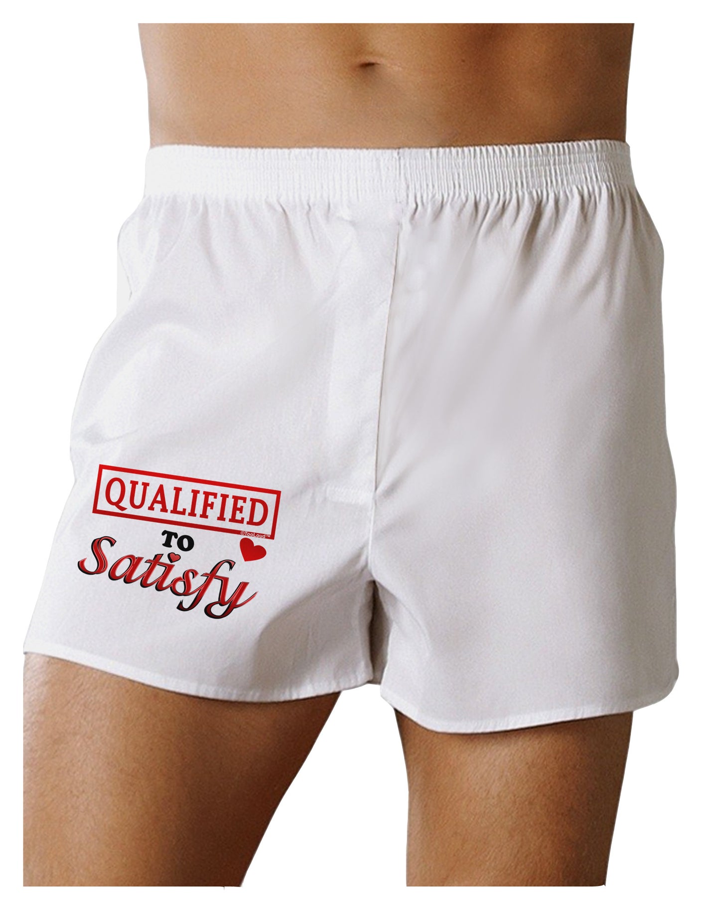 Qualified To Satisfy Boxer Shorts-Boxer Shorts-TooLoud-White-Small-Davson Sales