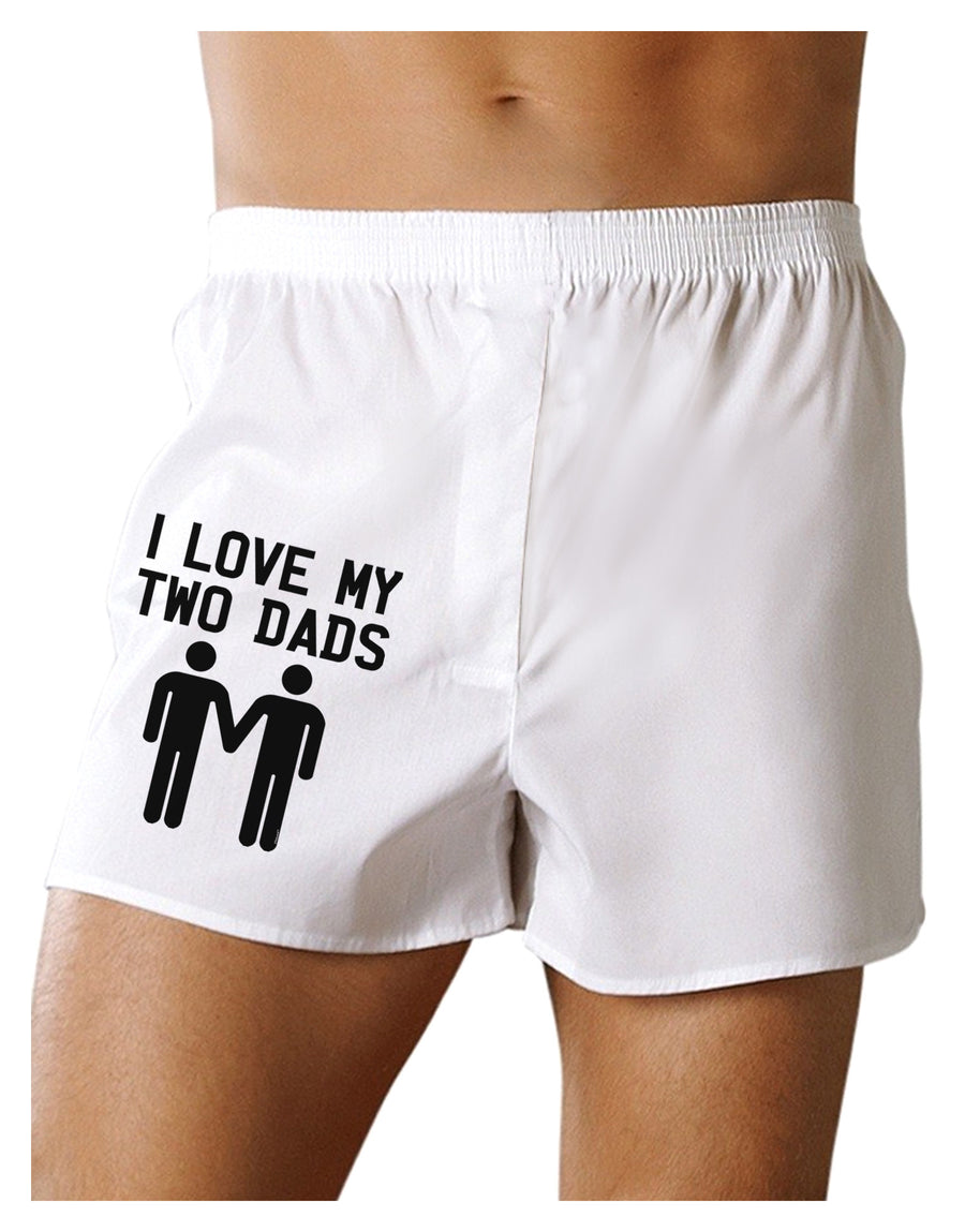 I Love My Two Dads Gay Fathers Boxer Shorts-Boxer Shorts-TooLoud-White-Small-Davson Sales