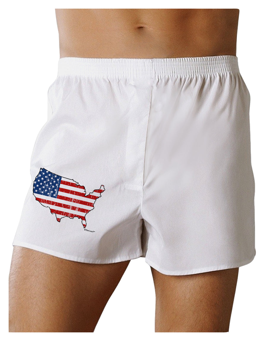 United States Cutout - American Flag Distressed Boxer Shorts by TooLoud-Boxer Shorts-TooLoud-White-Small-Davson Sales