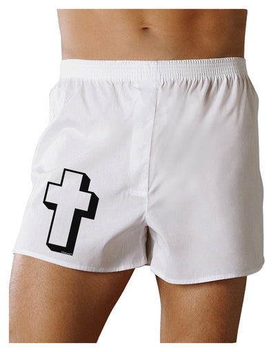 Simple Cross Design Black Boxers Shorts by TooLoud-Boxer Shorts-TooLoud-White-Small-Davson Sales